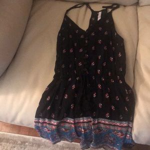 Black Patterned Romper